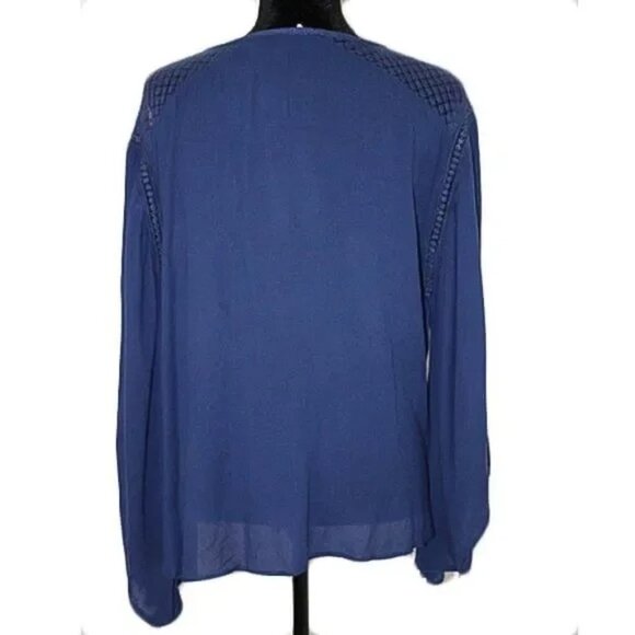Volcom Peaceazy Blue Blouse Women's Size M - Picture 5 of 6